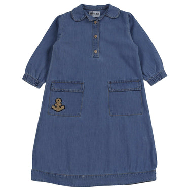 Denim Patch Dress - Kidichic